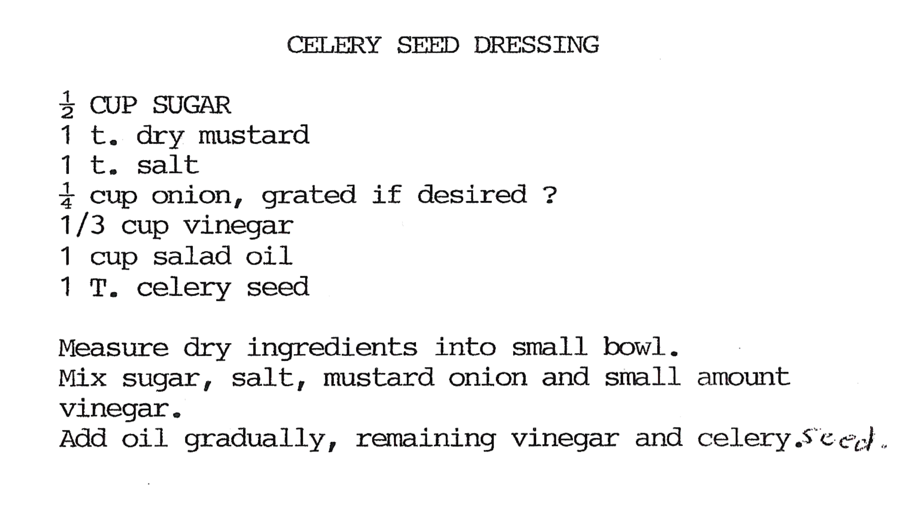 Celery Seed Dressing Image